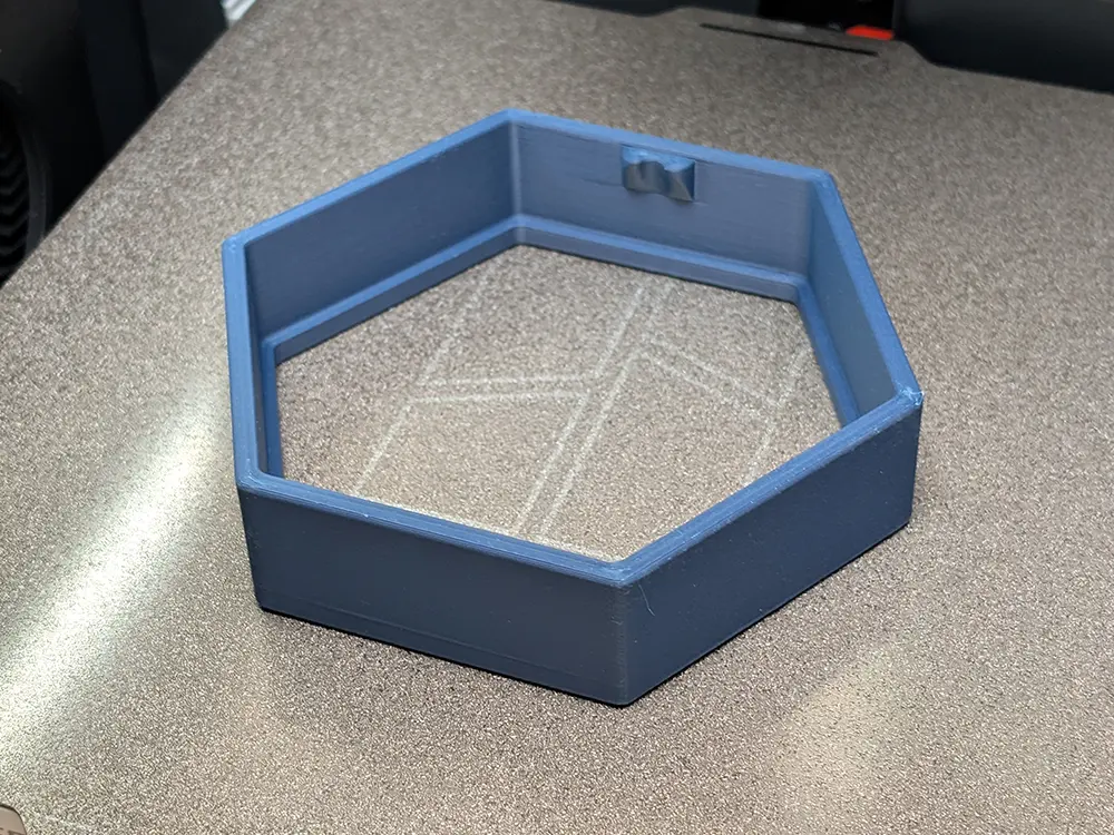 Finished frame on a FDM Printer.