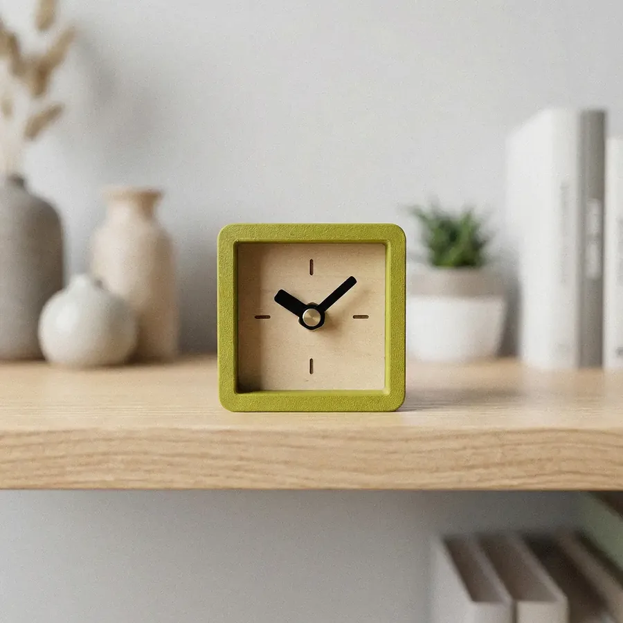 Cube Clock on a shelf